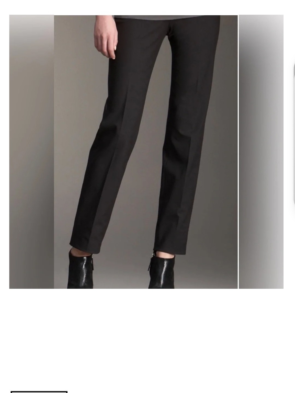 NWT Piazza Sempione Black Audrey Cropped Stretch Cotton Pants IT 44 US 8